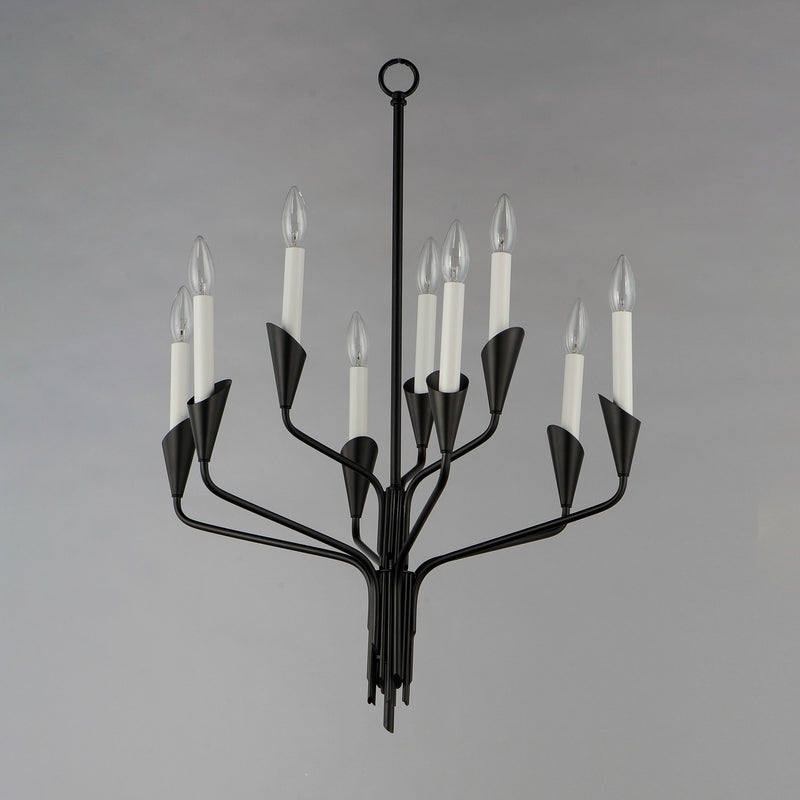 Maxim 24349BK Nine Light Chandelier, Black