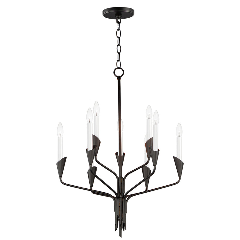 Maxim 24349BK Nine Light Chandelier, Black