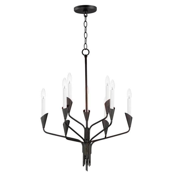Maxim 24349BK Nine Light Chandelier, Black