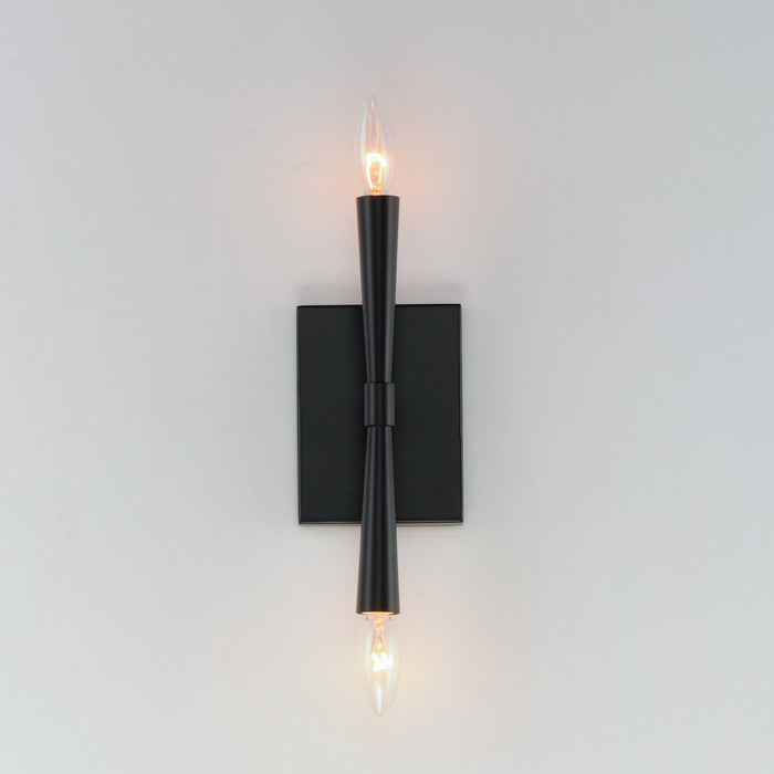 Maxim 24621BK Two Light Wall Sconce, Black