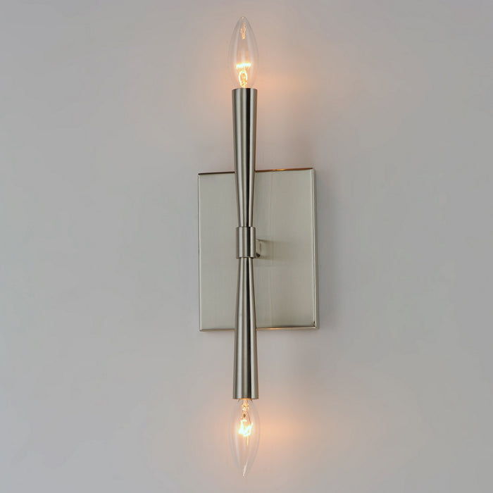 Maxim 24621SN Two Light Wall Sconce, Satin Nickel
