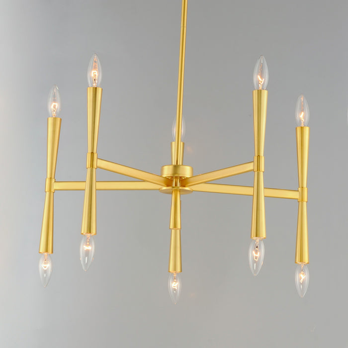 Maxim 24625SBR Ten Light Chandelier, Satin Brass