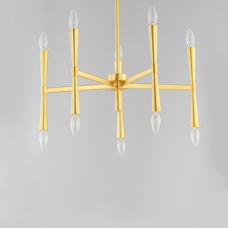 Maxim 24625SBR Ten Light Chandelier, Satin Brass