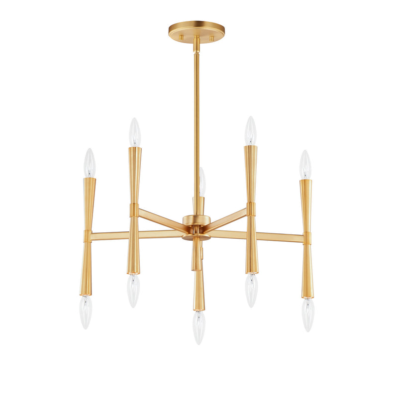 Maxim 24625SBR Ten Light Chandelier, Satin Brass