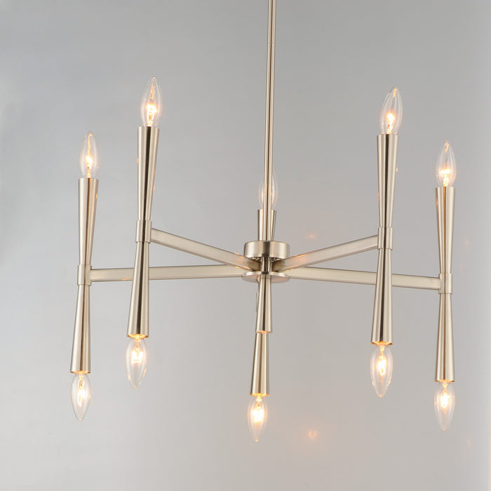 Maxim 24625SN Ten Light Chandelier, Satin Nickel