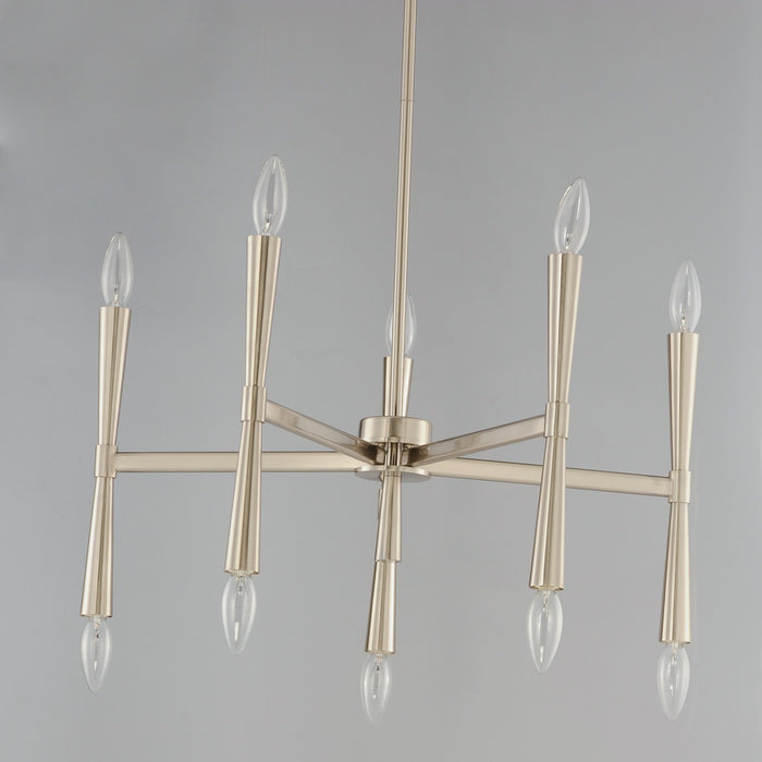 Maxim 24625SN Ten Light Chandelier, Satin Nickel