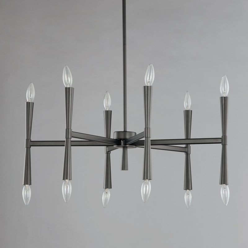 Maxim 24626BK 12 Light Chandelier, Black