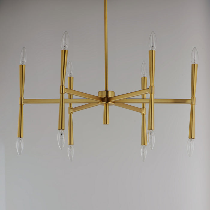 Maxim 24626SBR 12 Light Chandelier, Satin Brass
