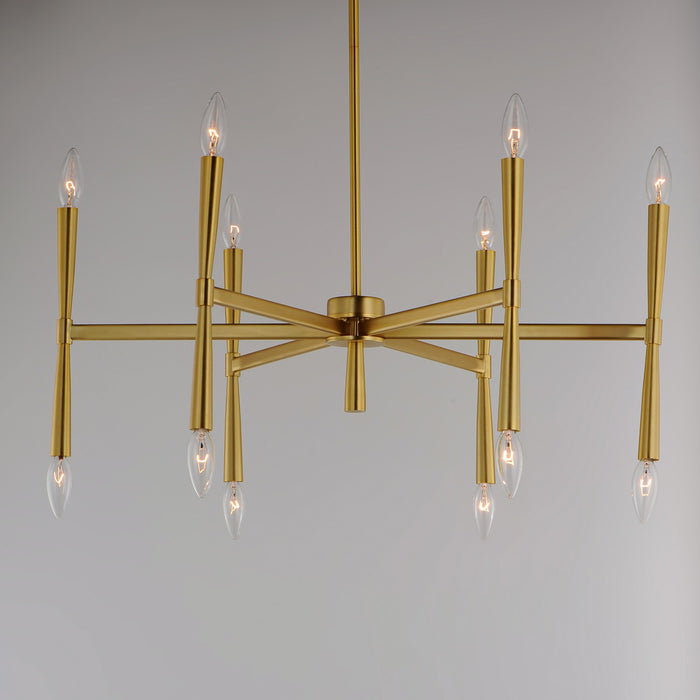 Maxim 24626SBR 12 Light Chandelier, Satin Brass