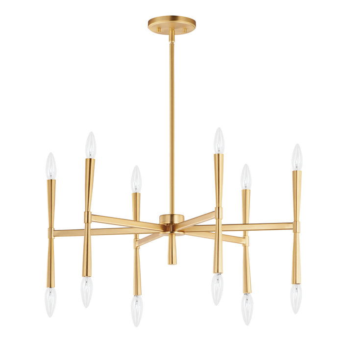 Maxim 24626SBR 12 Light Chandelier, Satin Brass