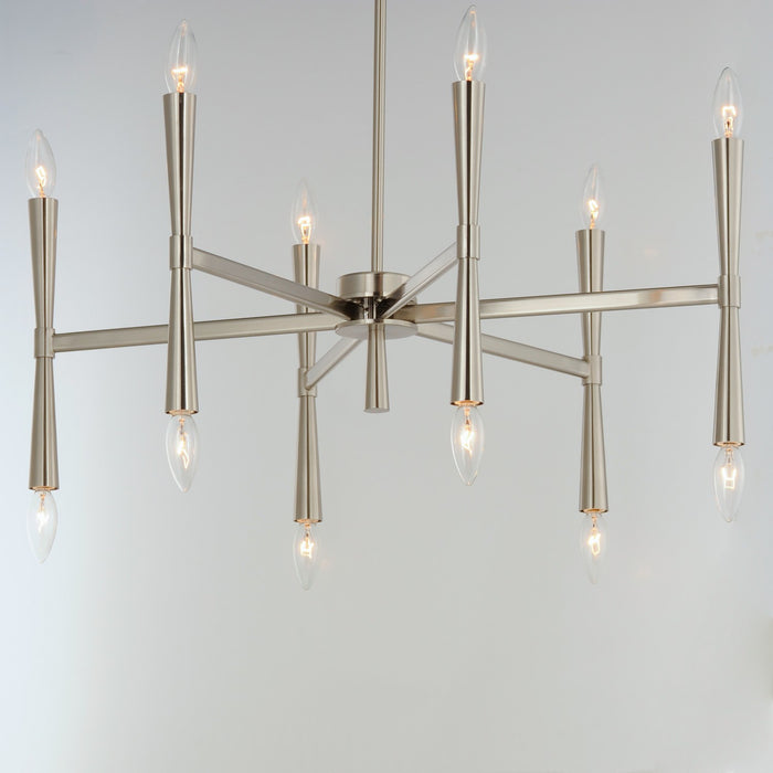 Maxim 24626SN 12 Light Chandelier, Satin Nickel