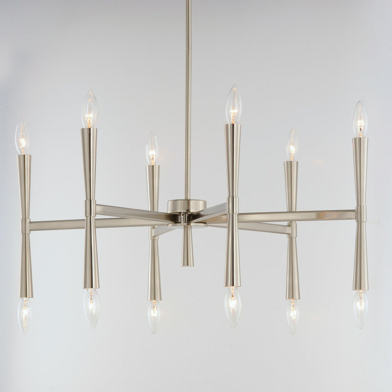 Maxim 24626SN 12 Light Chandelier, Satin Nickel