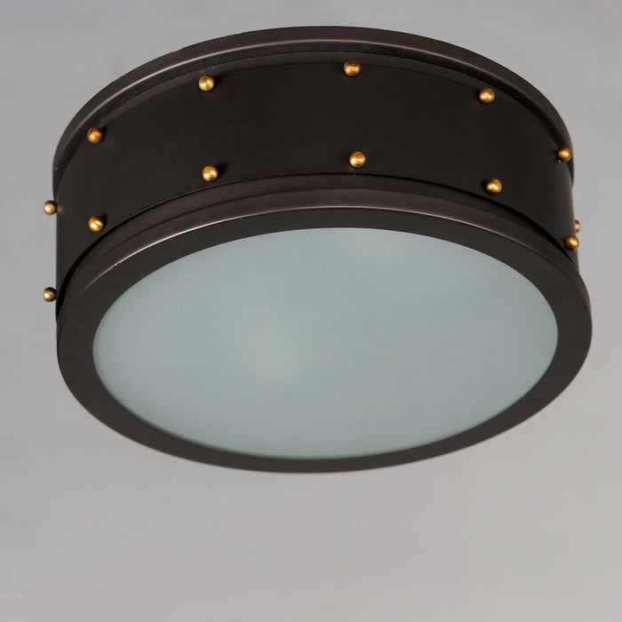 Maxim 25160OIAB Two Light Flush Mount, Oil Rubbed Bronze / Antique Brass
