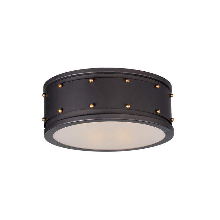 Maxim 25160OIAB Two Light Flush Mount, Oil Rubbed Bronze / Antique Brass