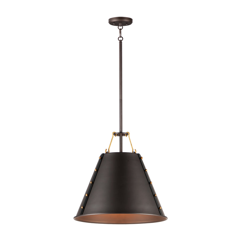 Maxim 25162OIAB One Light Pendant, Oil Rubbed Bronze / Antique Brass