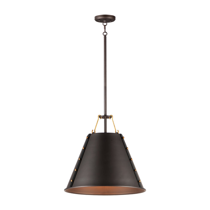 Maxim 25162OIAB One Light Pendant, Oil Rubbed Bronze / Antique Brass