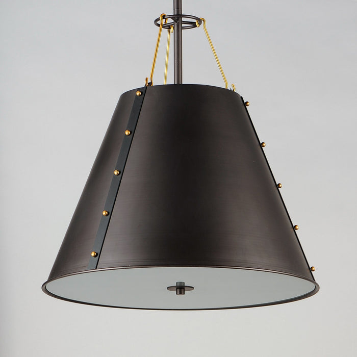 Maxim 25164OIAB Three Light Pendant, Oil Rubbed Bronze / Antique Brass