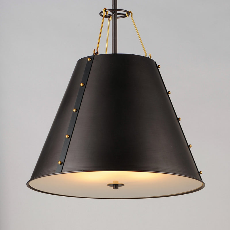 Maxim 25164OIAB Three Light Pendant, Oil Rubbed Bronze / Antique Brass