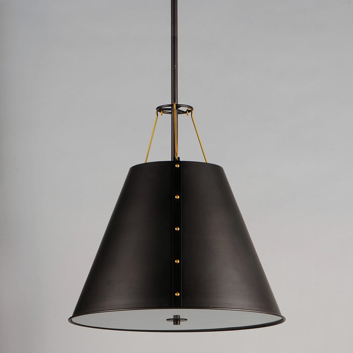 Maxim 25164OIAB Three Light Pendant, Oil Rubbed Bronze / Antique Brass