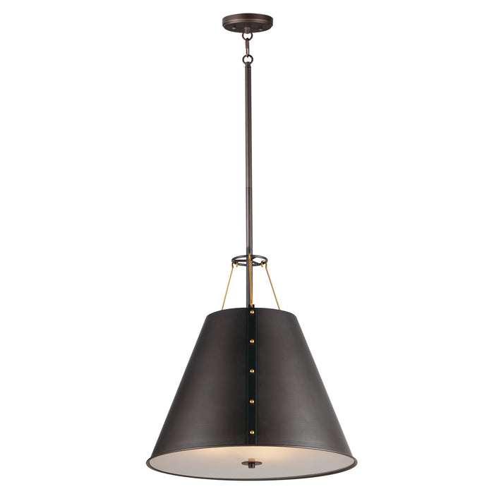 Maxim 25164OIAB Three Light Pendant, Oil Rubbed Bronze / Antique Brass