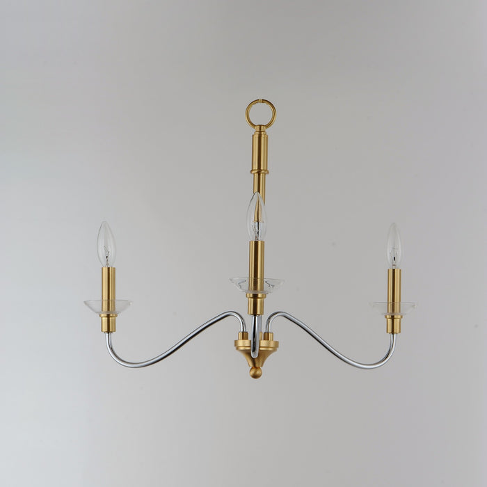 Maxim 25373CLPCSBR Three Light Pendant, Polished Chrome / Satin Brass
