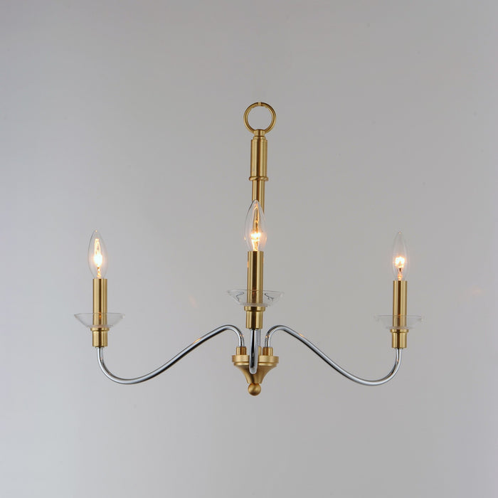 Maxim 25373CLPCSBR Three Light Pendant, Polished Chrome / Satin Brass