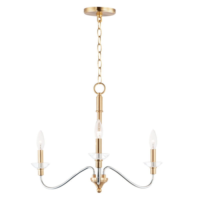 Maxim 25373CLPCSBR Three Light Pendant, Polished Chrome / Satin Brass