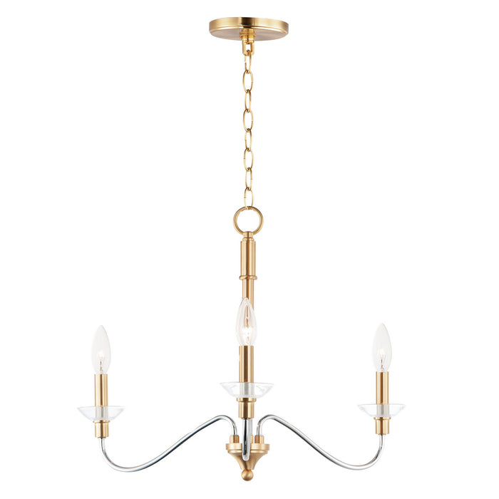 Maxim 25373CLPCSBR Three Light Pendant, Polished Chrome / Satin Brass