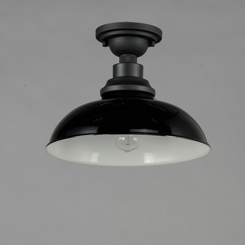 Maxim 35110GBBK One Light Outdoor Ceiling Mount, Gloss Black / Black
