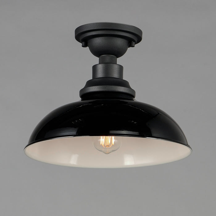 Maxim 35110GBBK One Light Outdoor Ceiling Mount, Gloss Black / Black