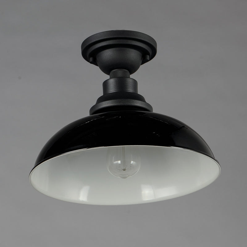 Maxim 35110GBBK One Light Outdoor Ceiling Mount, Gloss Black / Black