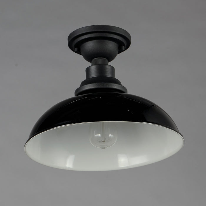 Maxim 35110GBBK One Light Outdoor Ceiling Mount, Gloss Black / Black