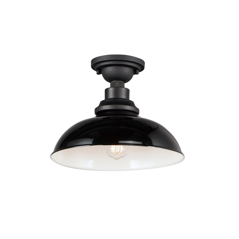 Maxim 35110GBBK One Light Outdoor Ceiling Mount, Gloss Black / Black