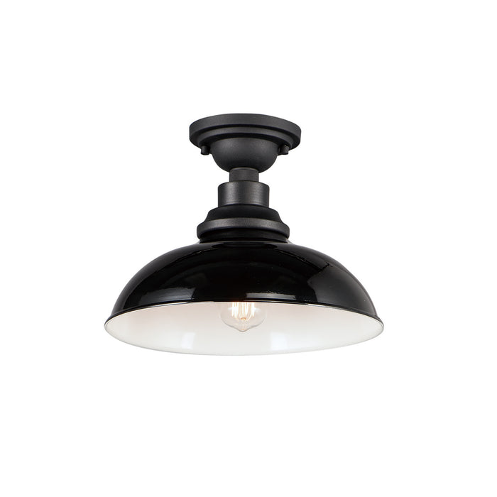 Maxim 35110GBBK One Light Outdoor Ceiling Mount, Gloss Black / Black