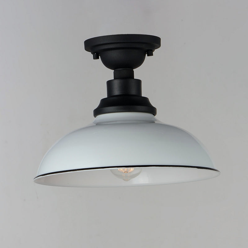 Maxim 35110WTBK One Light Outdoor Ceiling Mount, White / Black