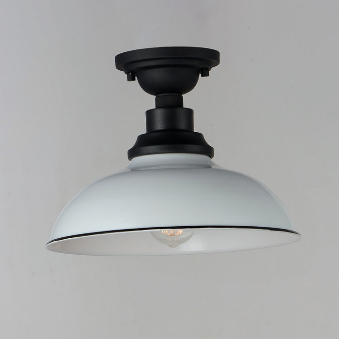 Maxim 35110WTBK One Light Outdoor Ceiling Mount, White / Black