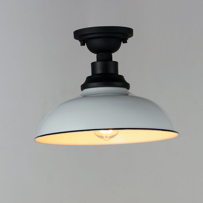 Maxim 35110WTBK One Light Outdoor Ceiling Mount, White / Black