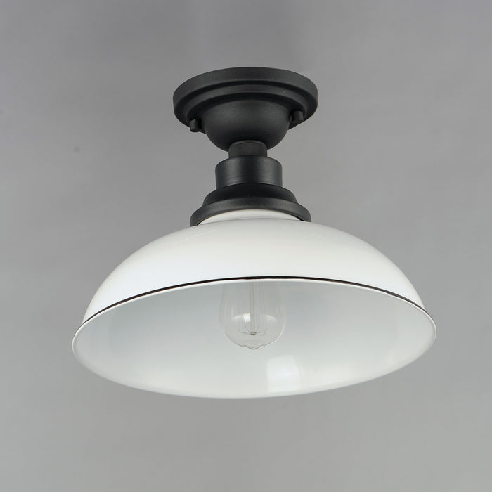 Maxim 35110WTBK One Light Outdoor Ceiling Mount, White / Black