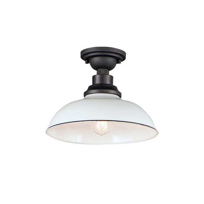 Maxim 35110WTBK One Light Outdoor Ceiling Mount, White / Black