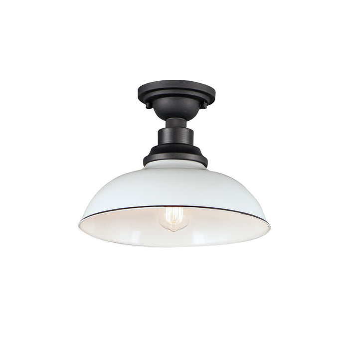 Maxim 35110WTBK One Light Outdoor Ceiling Mount, White / Black