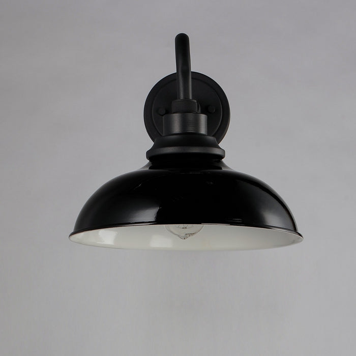 Maxim 35114GBBK One Light Outdoor Wall Lantern, Gloss Black / Black