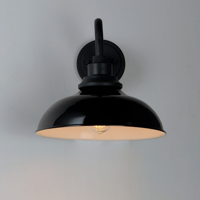 Maxim 35114GBBK One Light Outdoor Wall Lantern, Gloss Black / Black