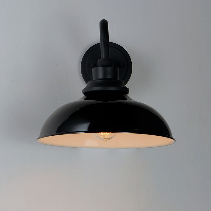 Maxim 35114GBBK One Light Outdoor Wall Lantern, Gloss Black / Black
