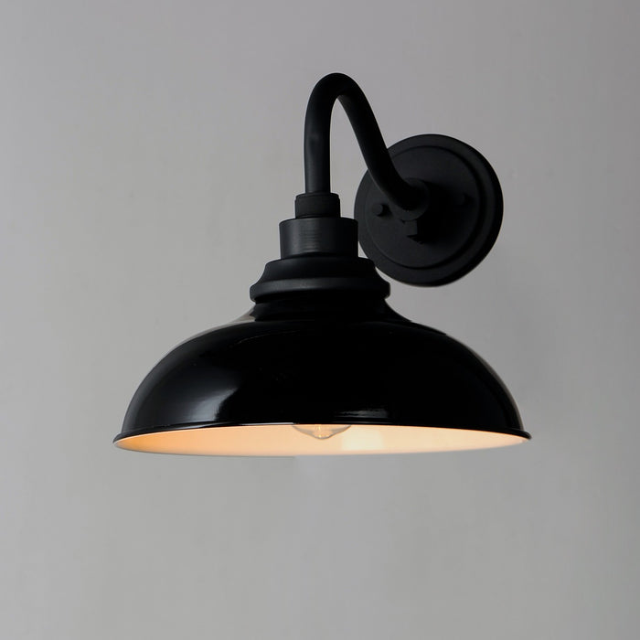 Maxim 35114GBBK One Light Outdoor Wall Lantern, Gloss Black / Black