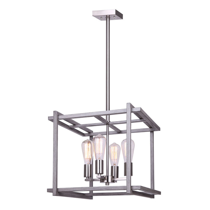 Canarm ICH1066A04BNB17 Four Light Chandelier, Brushed Nickel And Brushed Dark Grey