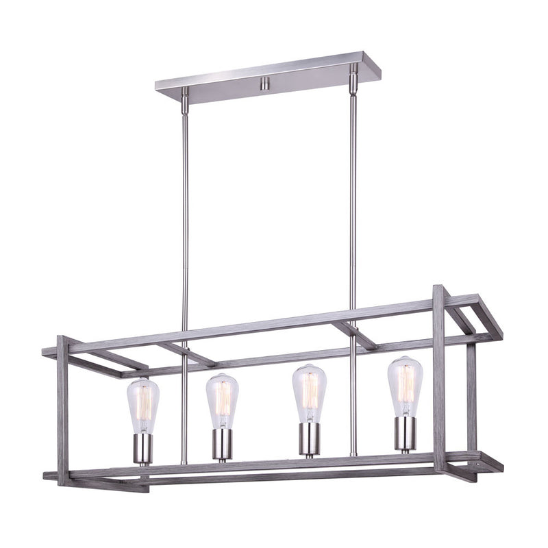 Canarm ICH1066A04BNB33 Four Light Chandelier, Brushed Nickel, + Brushed Dark Grey