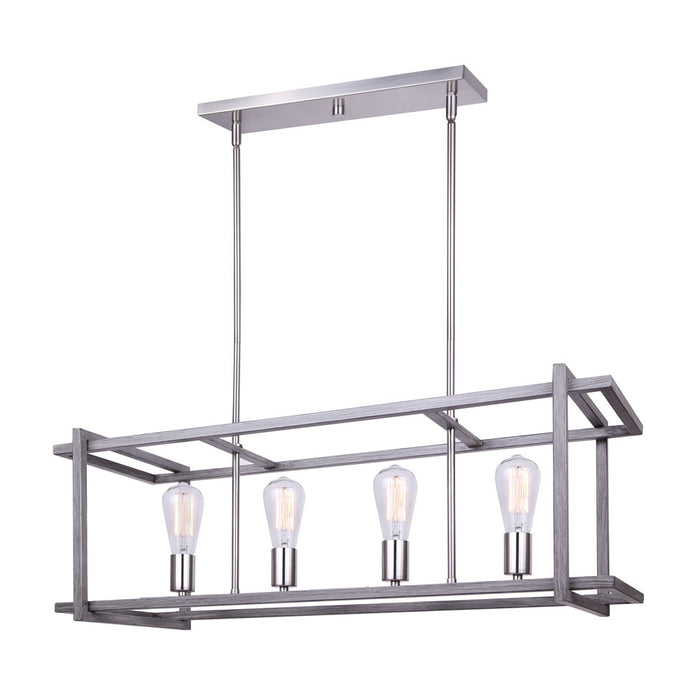 Canarm ICH1066A04BNB33 Four Light Chandelier, Brushed Nickel, + Brushed Dark Grey