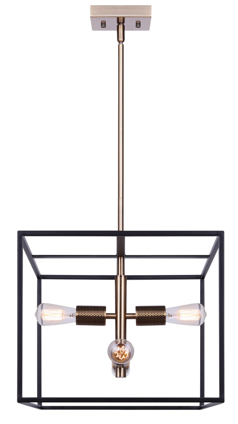 Canarm ICH1069A04BKG15 Four Light Chandelier, Matte Black And Gold