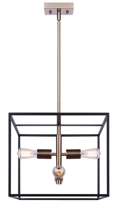Canarm ICH1069A04BKG15 Four Light Chandelier, Matte Black And Gold