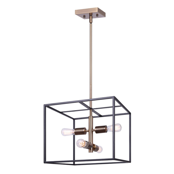 Canarm ICH1069A04BKG15 Four Light Chandelier, Matte Black And Gold